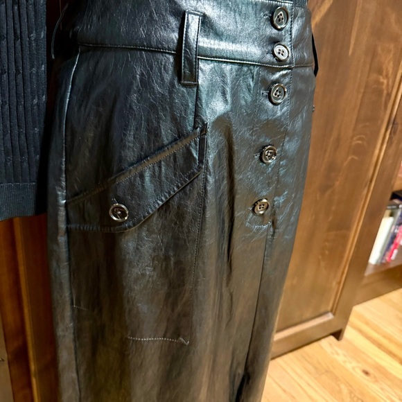 Rails Black Tie-Waist Vegan Leather Maxi Skirt - Picture 6 of 10